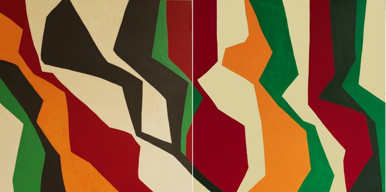 Ralph Stout Untitled Diptych I Abstract Mid Century Modern