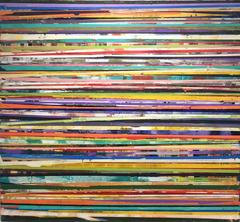 98 Horizon Lines (Modern Colorful Abstract Painting of Horizontal Stripes)