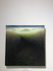 Tangled Trail (Small Landscape Oil Painting of Wooded Forest in Brown & Green)