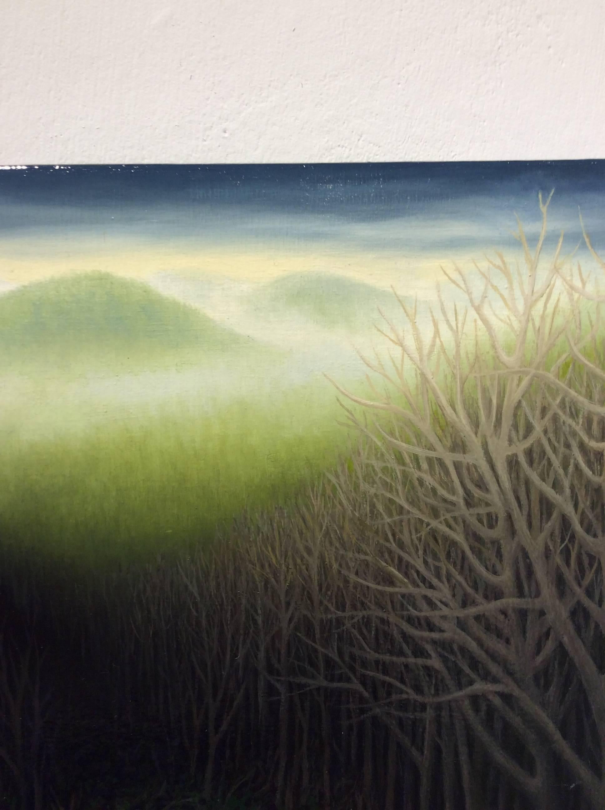 Tangled Trail (Small Landscape Oil Painting of Wooded Forest in Brown & Green) 3