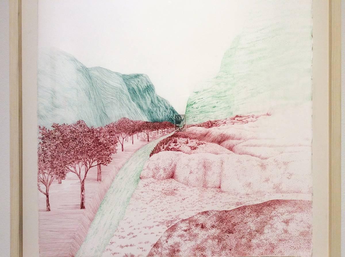 mountain drawings with color