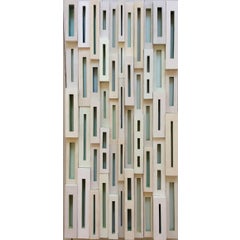 Glimpses (Abstract Mid-Century Modern 3-D Wall Sculpture in Green & White) 5