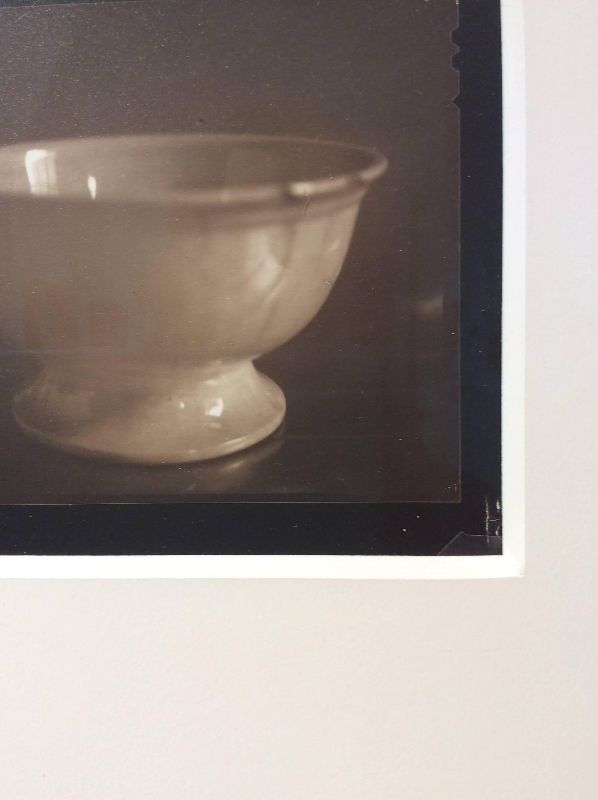 Stoneware Bowl (Small Sepia Toned Still Life Photograph of White Ceramic Bowl) For Sale 2