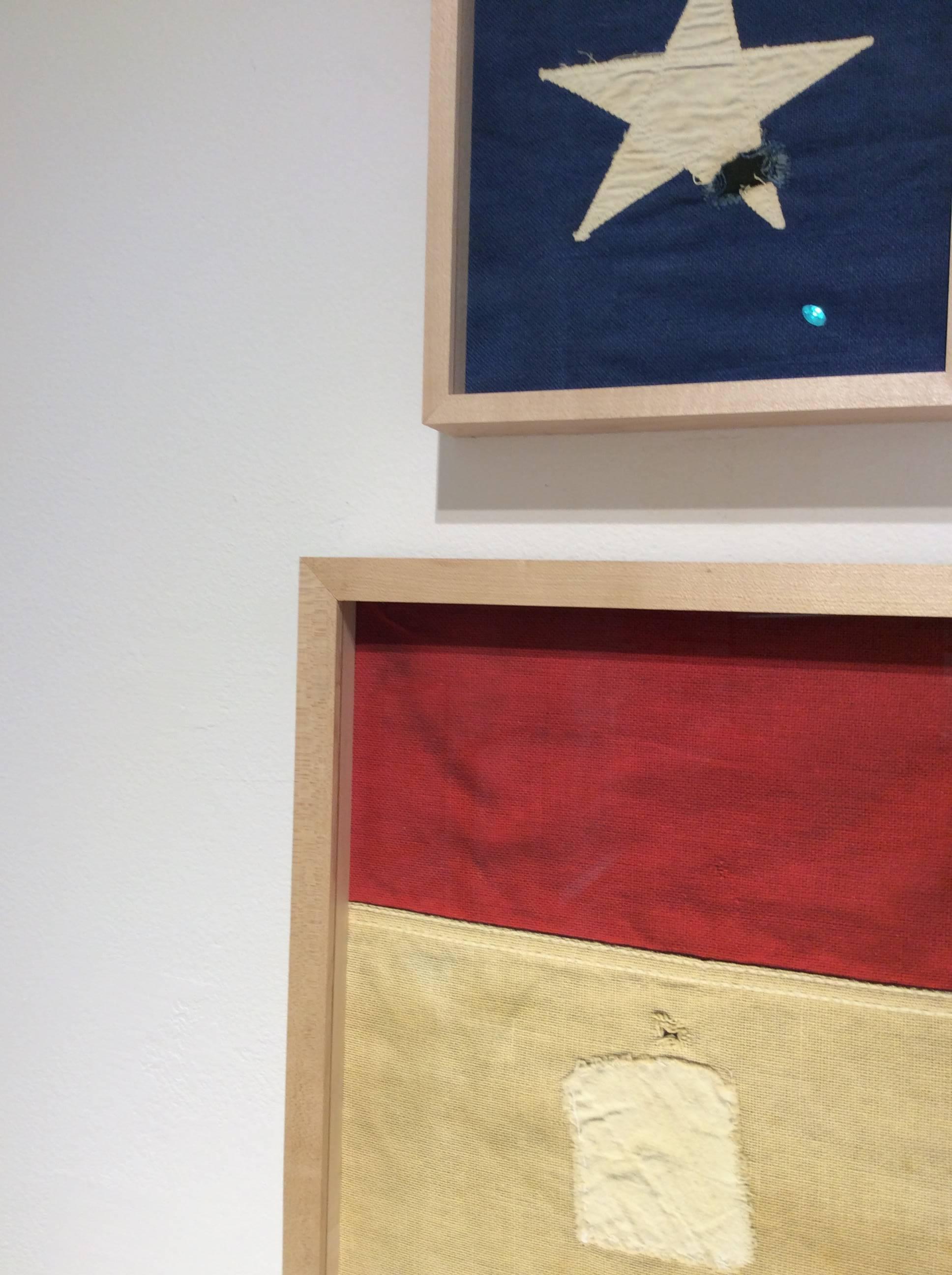 Amerikanisch, Unbekannt (Graphic, Vintage-Stil Rot, Weiß, Blau Patriotic Triptychon)  im Angebot 1