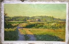 #5389 Road Through Laurie's (Impressionistic Country Landscape of Green Field)