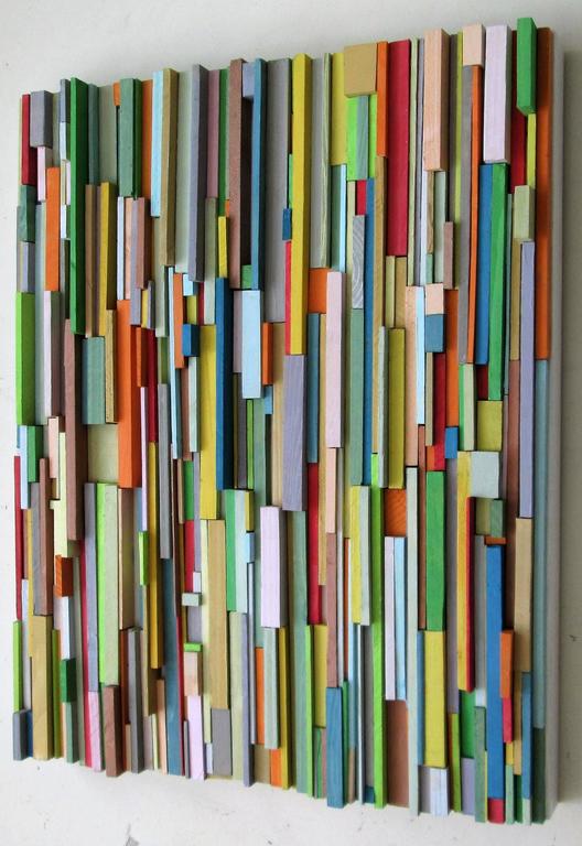 Tutti-Frutti (Colorful Abstract Three Dimensional Wood Wall Sculpture)  - Brown Abstract Sculpture by Stephen Walling