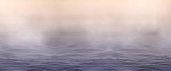 Horizon Fields I: Modern Horizontal Blue Ocean & Sunlit Sky Photograph on Canvas