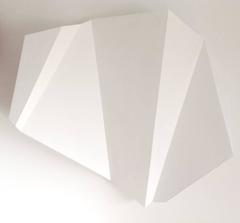 Under Wing of Dove (Minimalist White Three Dimensional Wall Sculpture)