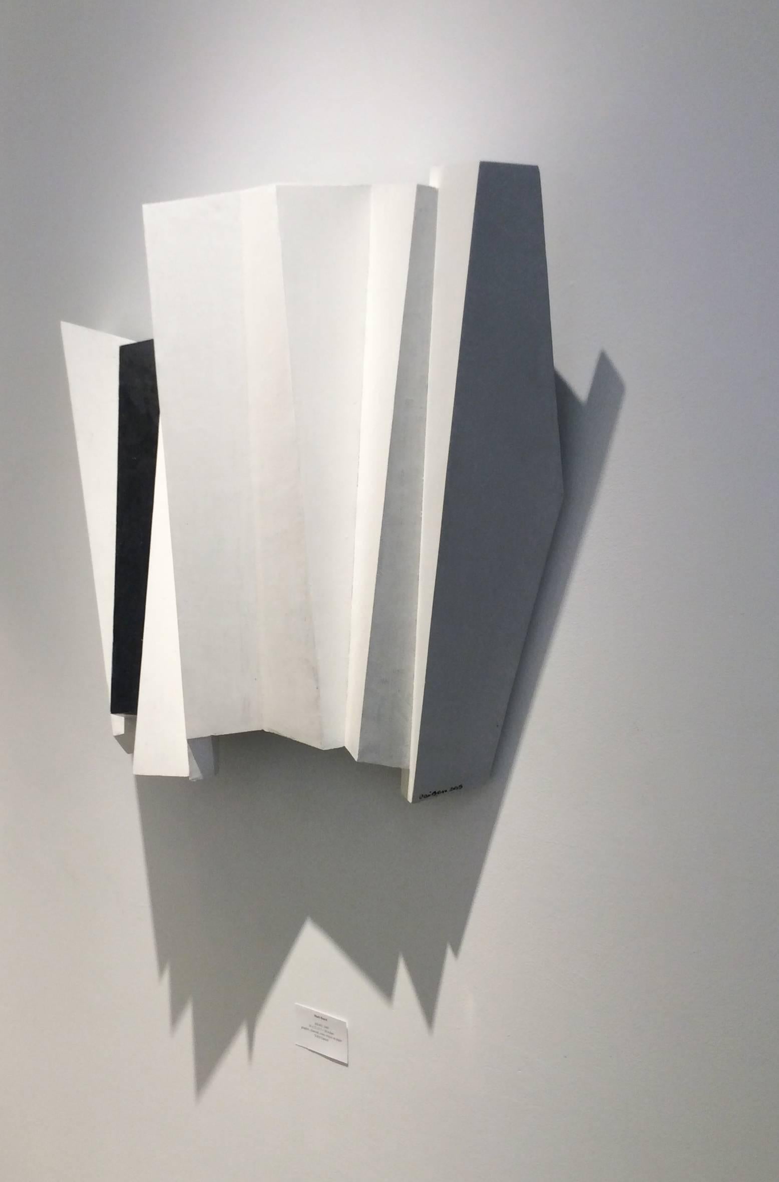 Piano Has Been Drinking: Black & White Modern Minimalist Abstract Wall Sculpture - Gray Abstract Sculpture by Dai Ban