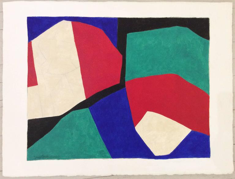 Ralph Stout Red And Blue Abstract Contemporary Minimalist