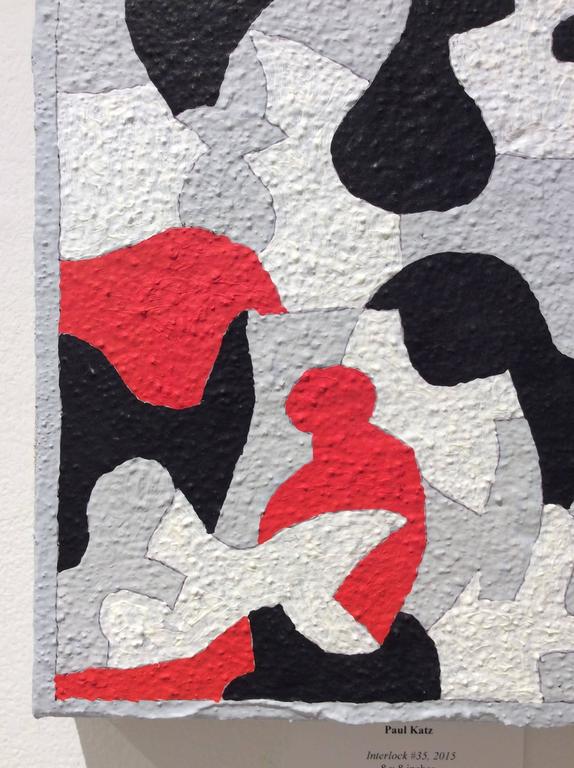 Paul Katz Interlock 35 (Graphic, Abstract Red, Black, White and Grey