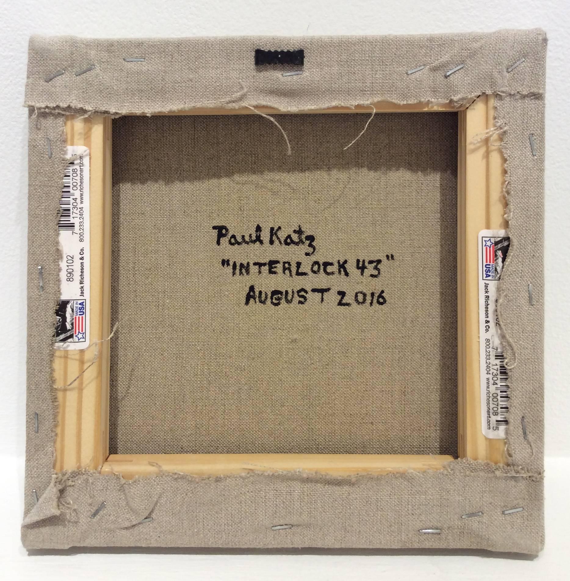 8 x 8 pollici 
pittura ad olio e sabbia su tela

Questo dipinto a olio contemporaneo e astratto in nero, bianco, grigio e rosso è stato completato dall'artista del Vermont Paul Katz nel 2016. Studiando la linea, la forma e il colore, l'artista