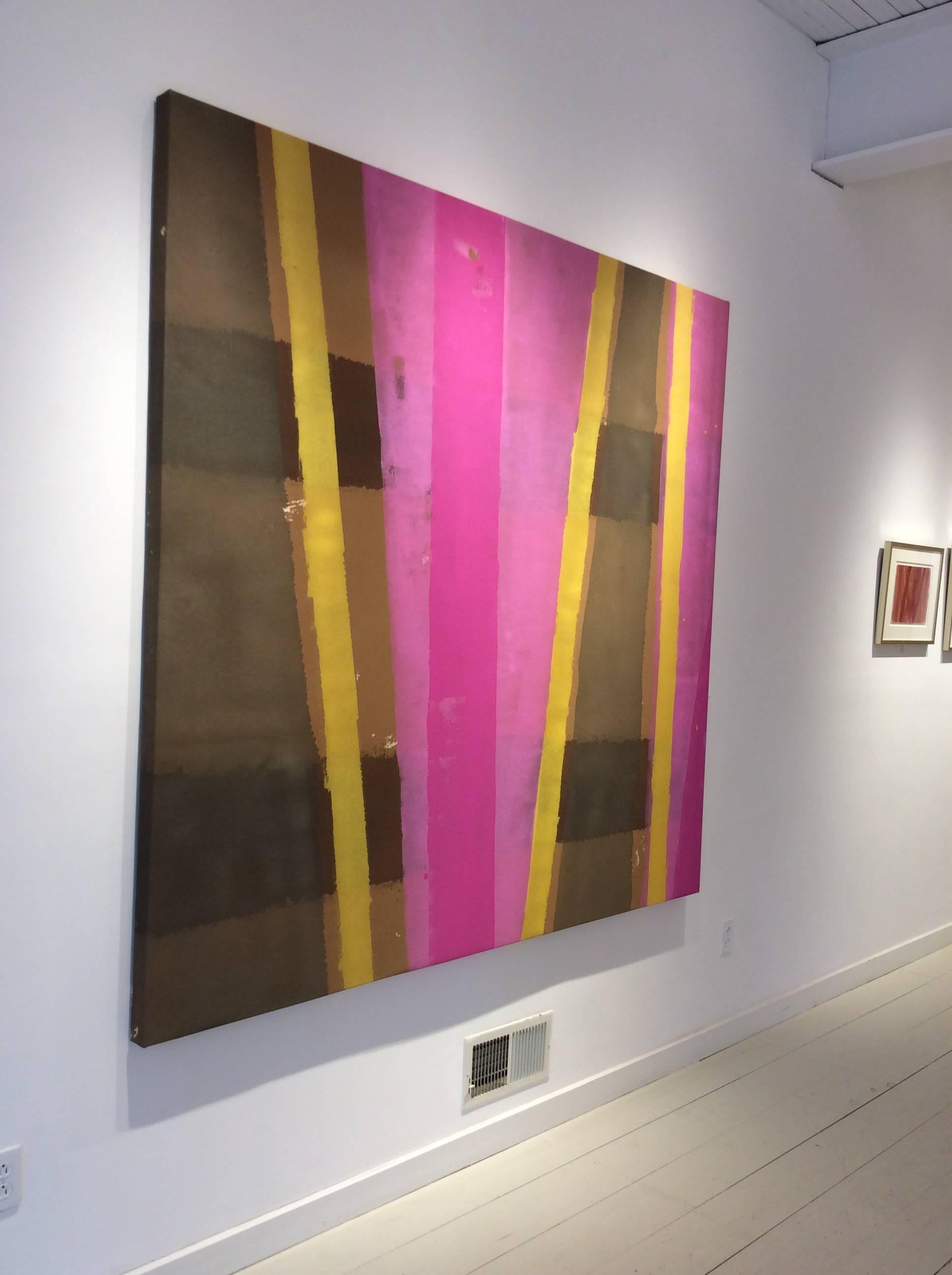 Edward Avedisian: 038 (Abstract Colorfield Painting with veils of Pink, Brown & Yellow) c. 1969
76 x 72 inches, acrylic on stretched canvas

Armenian-American artist, Avedisian was best known for his work made in New York City during the 1960s: