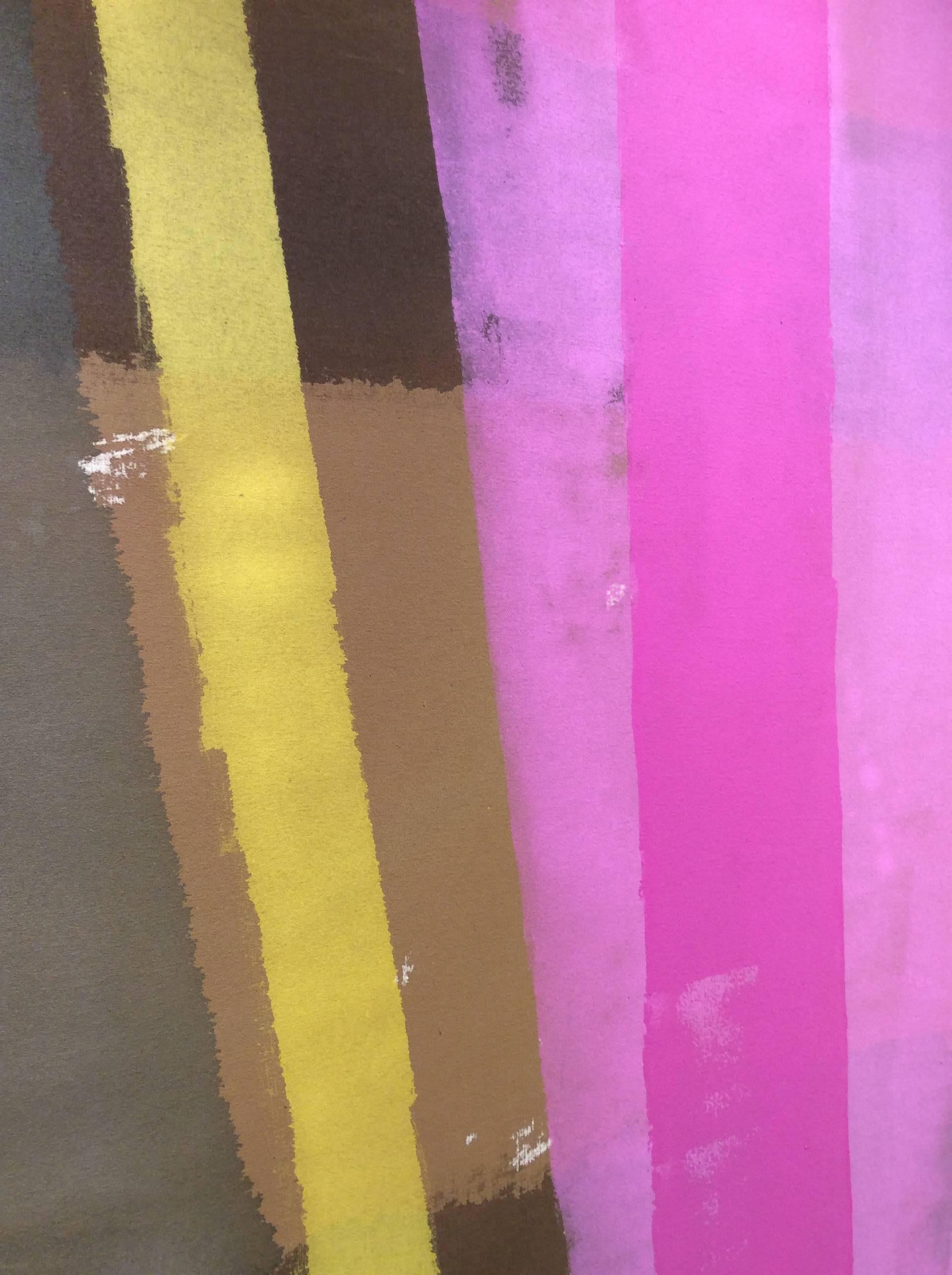 Edward Avedisian: 038 (Abstract Colorfield Painting; Pink, Yellow) c, 1969 1