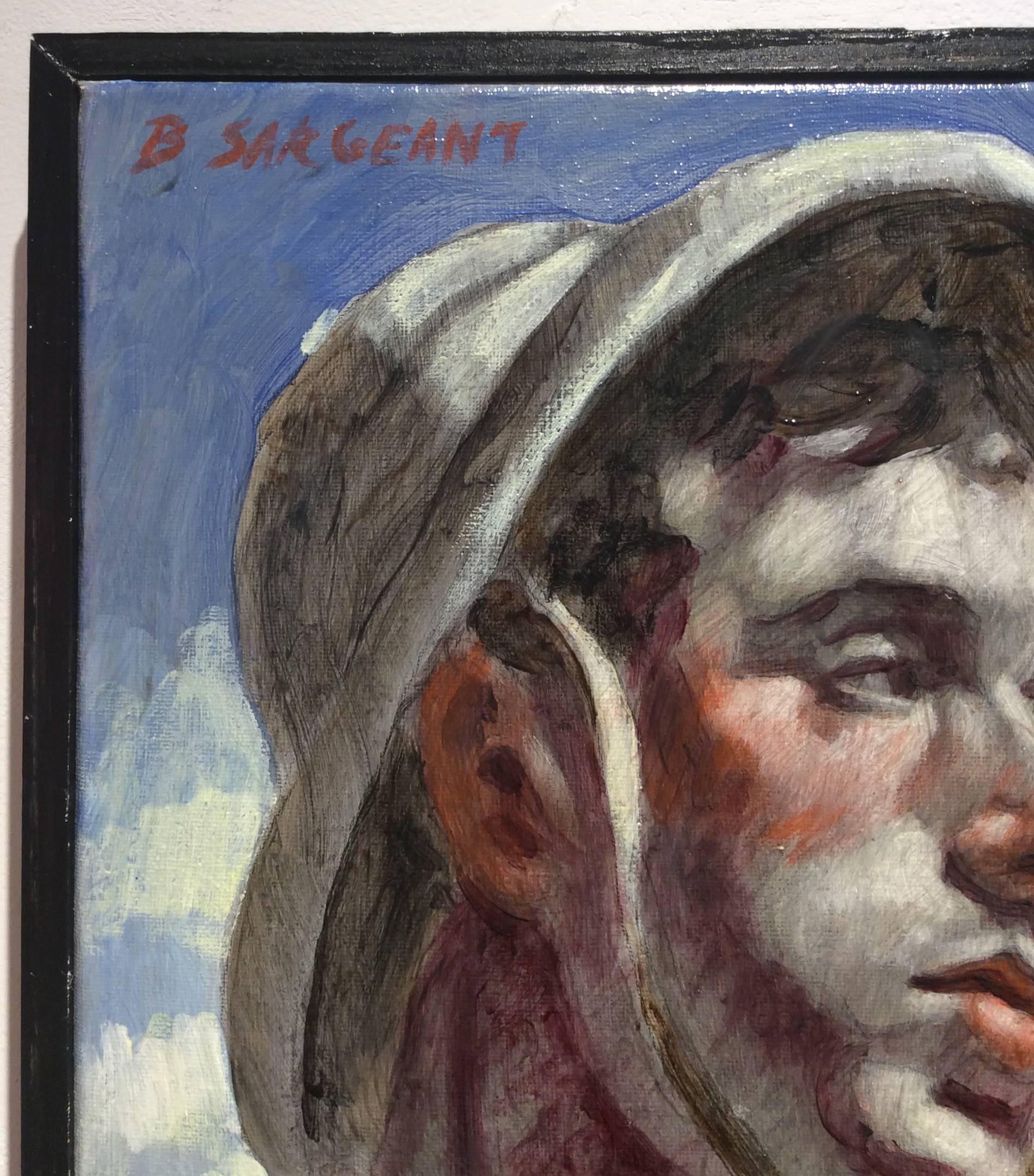 Man in Safari Cap (Academic Style Portrait Oil Painting of Man in Argyle Tie) 3