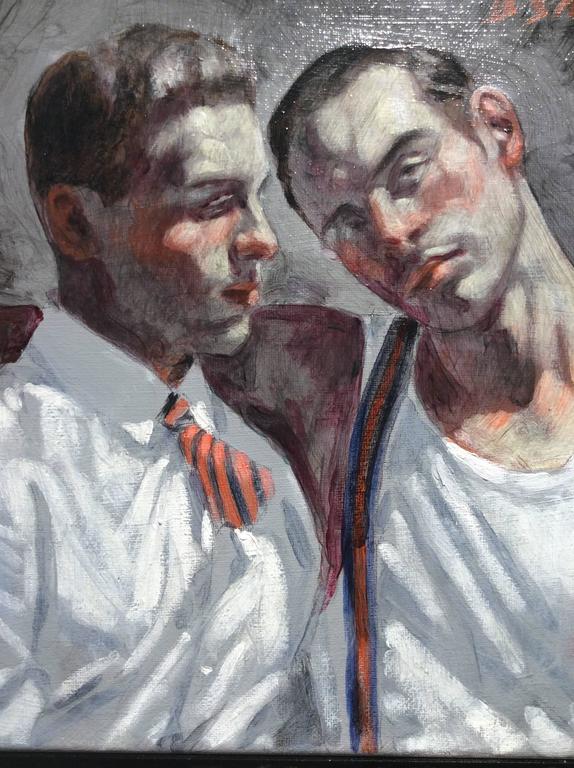 Mark Beard Two Men in White Shirts (Figurative Oil