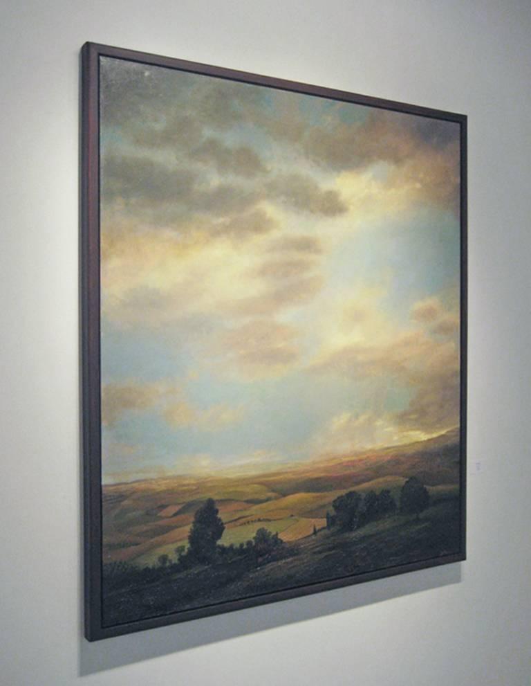 Kingdom (Vertical Contemporary Hudson River Landscape Painting, Oil on Canvas) 1