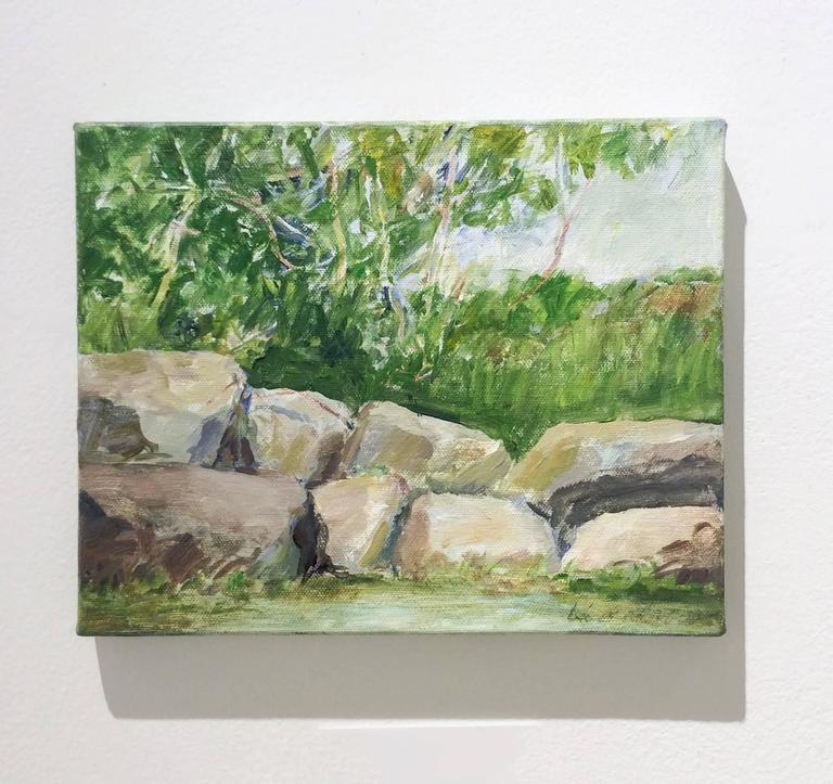 Linda Cross Rocky Bank Modern Impressionistic Landscape