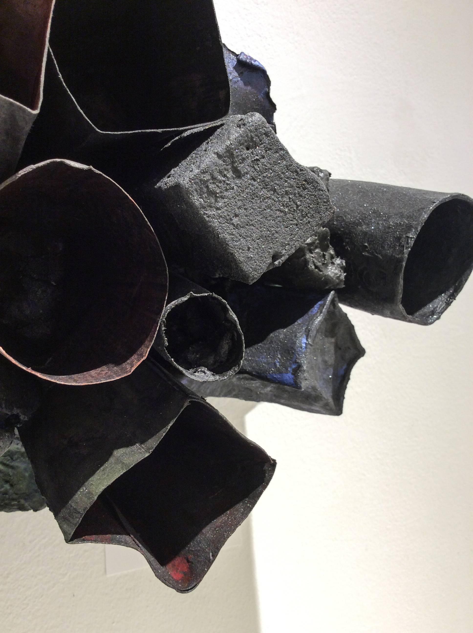 Little Remains (Contemporary, Black Abstract Three-Dimensional Wall Sculpture)  3