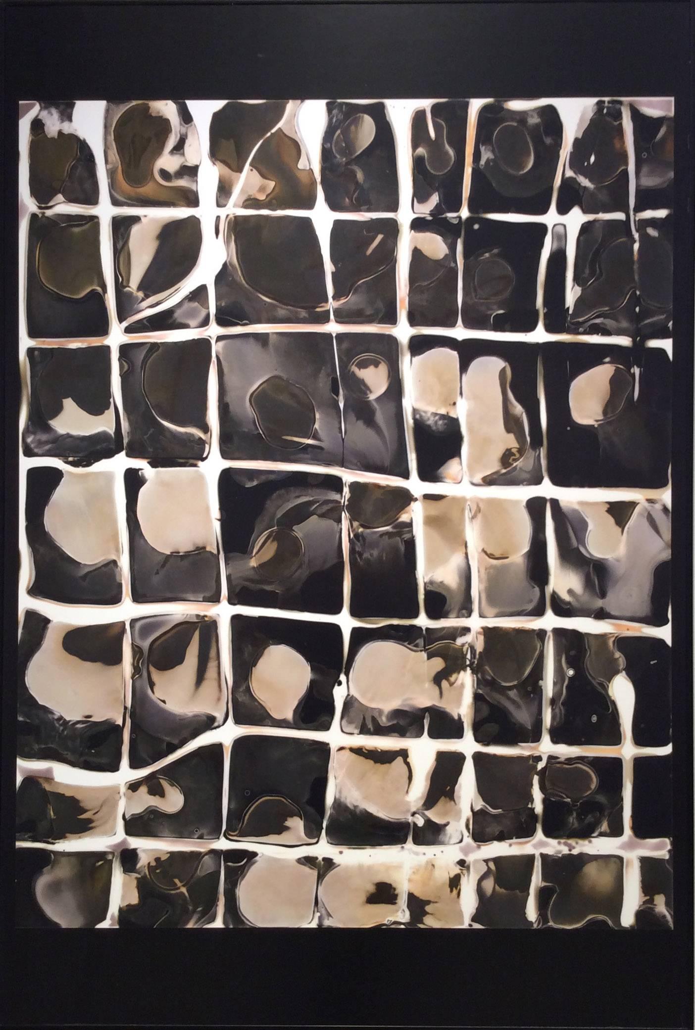 Grid Triptych (Abstract Digital Prints) - Photograph by Birgit Blyth