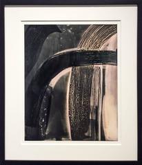 Swept Away 4 ( Fotografía abstracta gestual única sin cámara en negro y rosa)