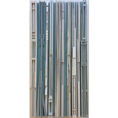 Erectature (Modern, Abstract 3-D Wall Sculpture in Teal, Beige, & Ivory) 8