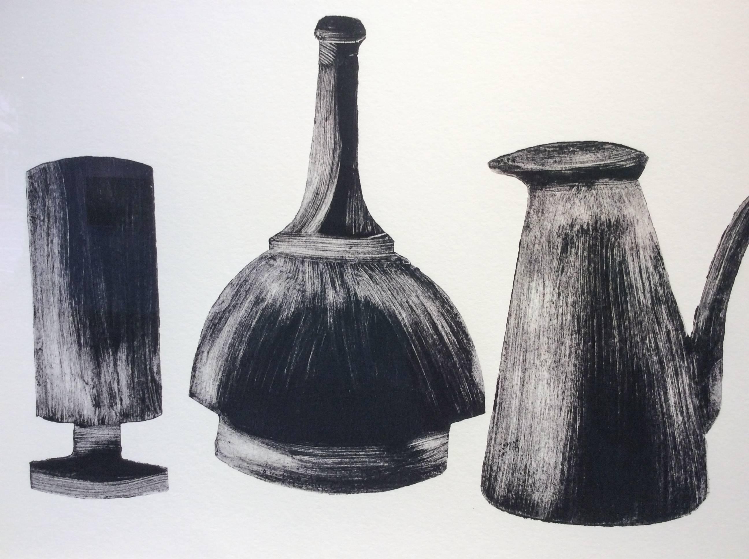 Morandi Series II - Group I (Modern, Black and White Still Life Print, Framed) - Art by Claire Lofrese