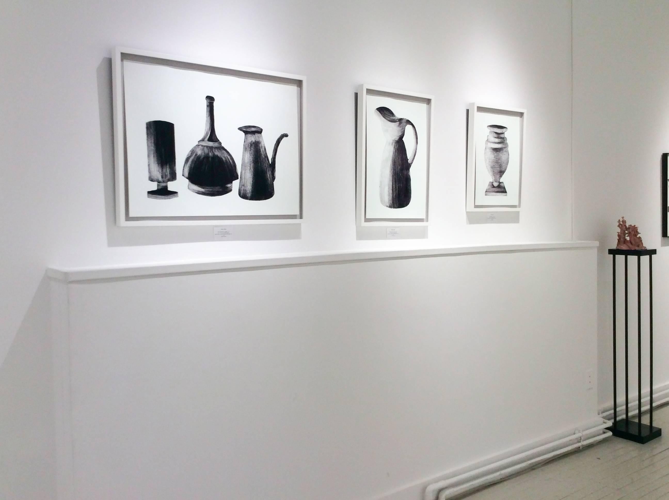 Morandi Series II - Urn (Modern, Black and White Still Life Print, Framed) 4
