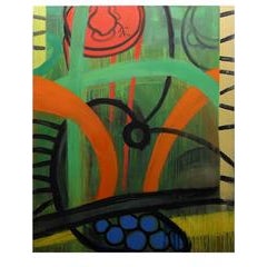 Bowl with Blue Fruit (Abstract Still Life Oil Painting) 9