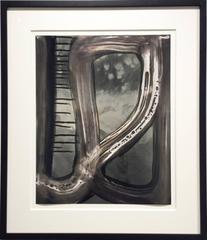 Swept Away 3 (Gestural, Abstract Black and Gray Monoprint on Photographic Paper)