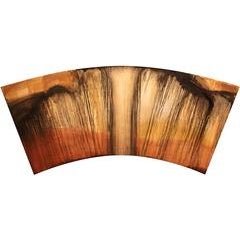 Hard Rain (Contemporary, Abstract Painting in Orange and Umber Palette) 12