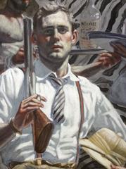 Unidentified English Colonel At Leisure (Oil Painting of Male Figures)