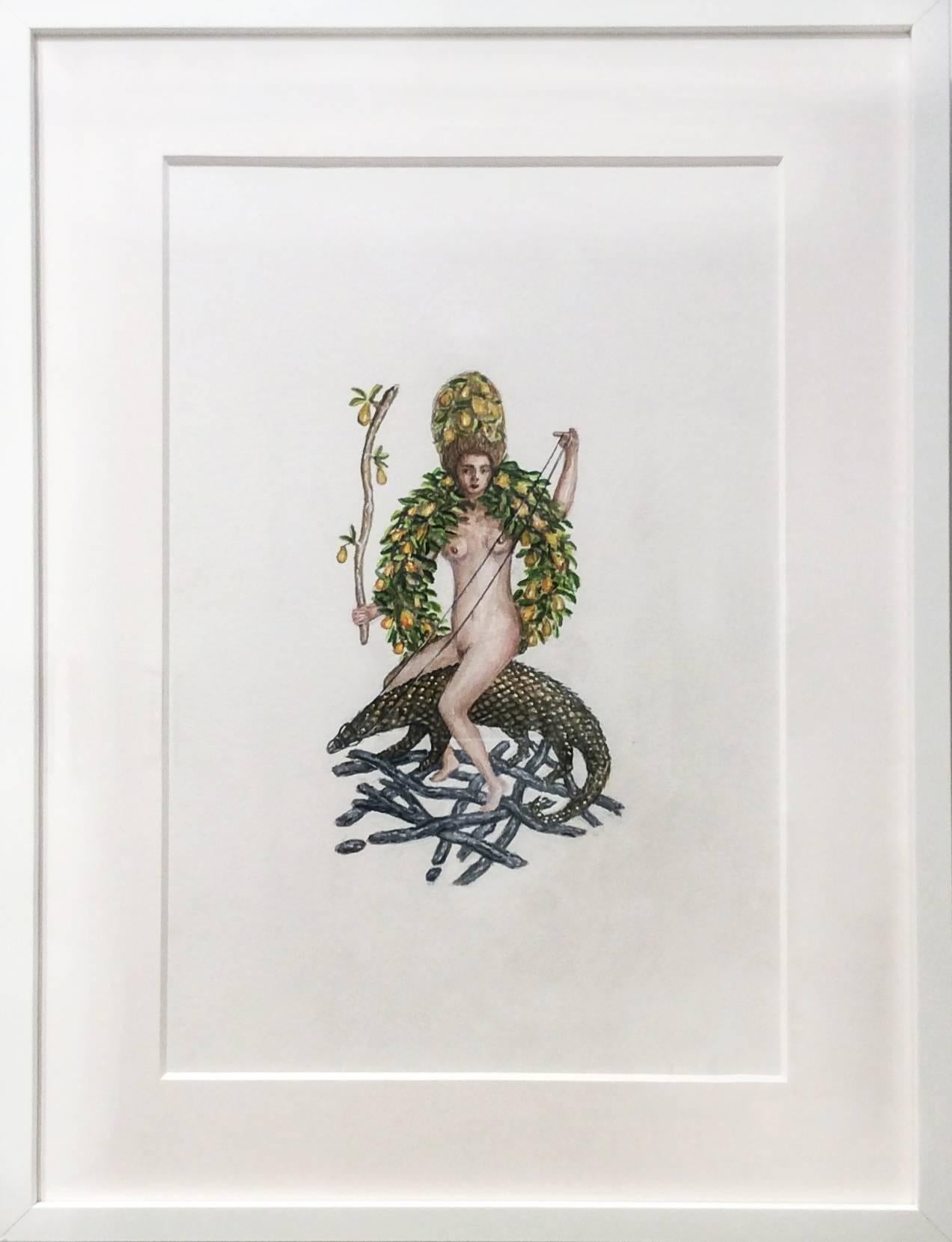 Eight of Wands (Framed Watercolor Illustration on Archival Paper) - Art by Nicholas Kahn & Richard Selesnick
