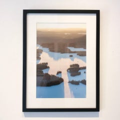 Snow Sunset (Framed Aerial Photography of A Quiet Winter Sunset)