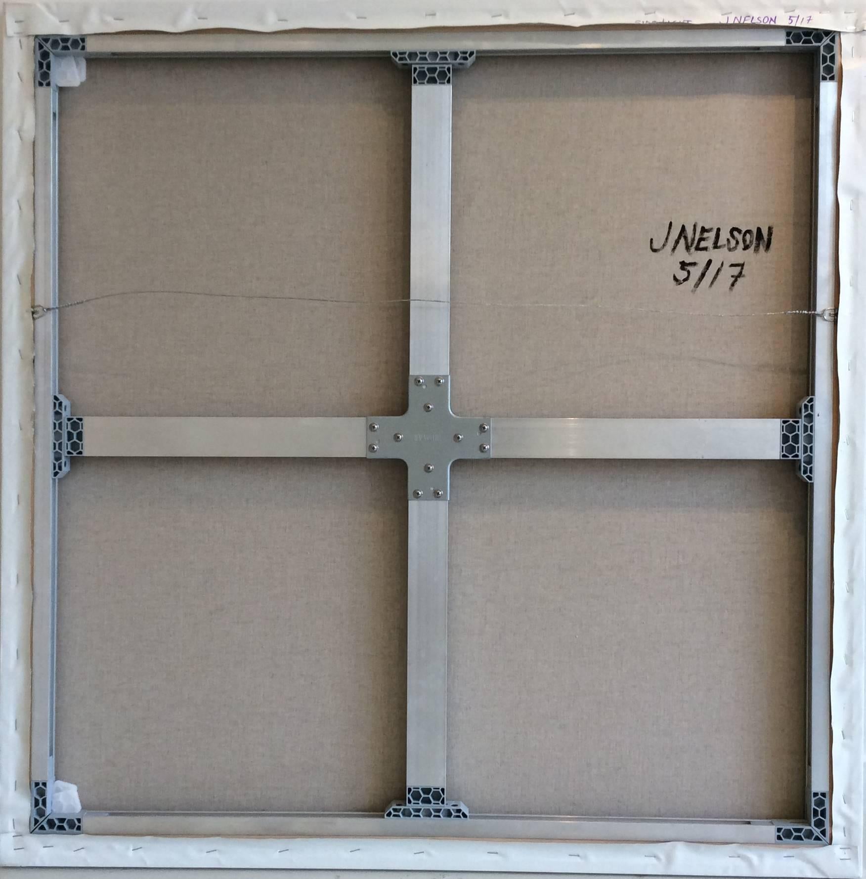 Side Light (Abstracted Landscape Painting in Blues and Greens) 1