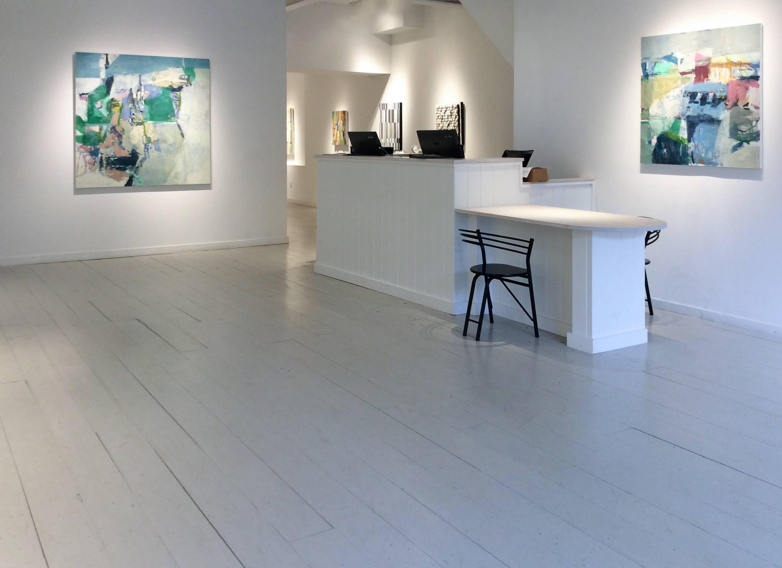 Side Light (Abstracted Landscape Painting in Blues and Greens) 2