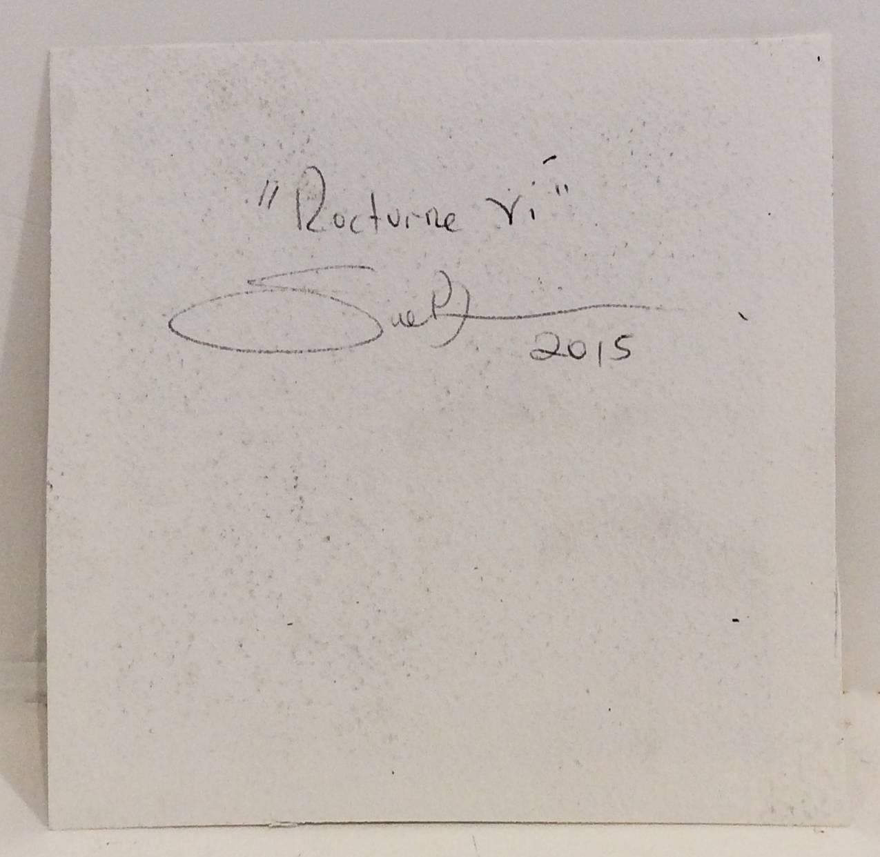 Nocturne VI ( Drawing réaliste moderne au fusain d'un paysage forestier éclairé par la lune) 1