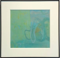 Moorage (Abstract Painting on Canvas in Turquoise)