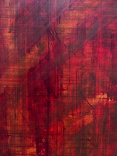 Minimalist Color Field Painting in Crimson (C16-16)