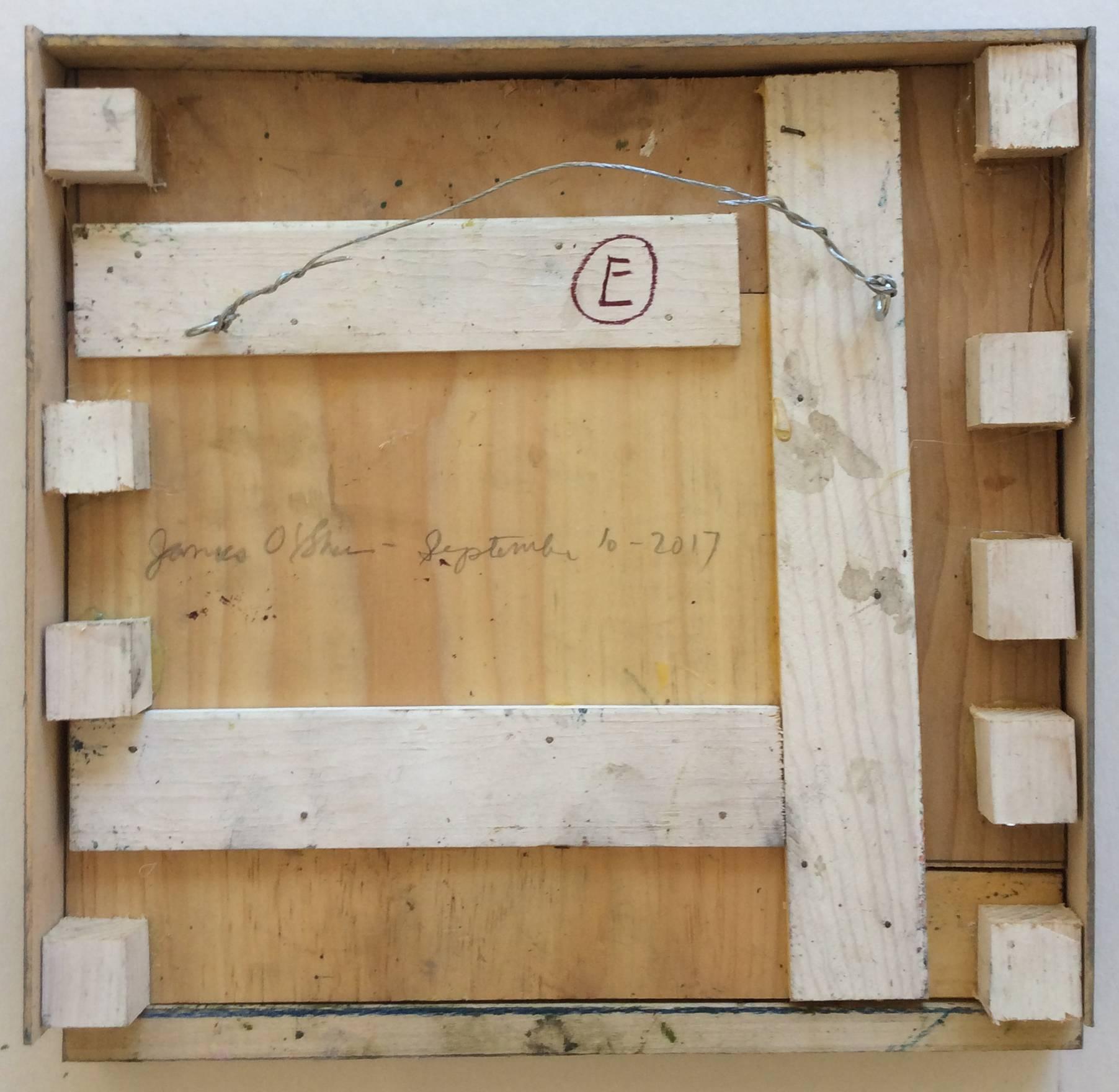 Quadro astratto su legno dell'artista James O'Shea, residente nella Hudson Valley. 
Encausto su pannello di legno
12 x 12 x 1,5 pollici

James O'Shea è stato elogiato per anni per il suo lavoro di colorista, producendo strati su strati di colore