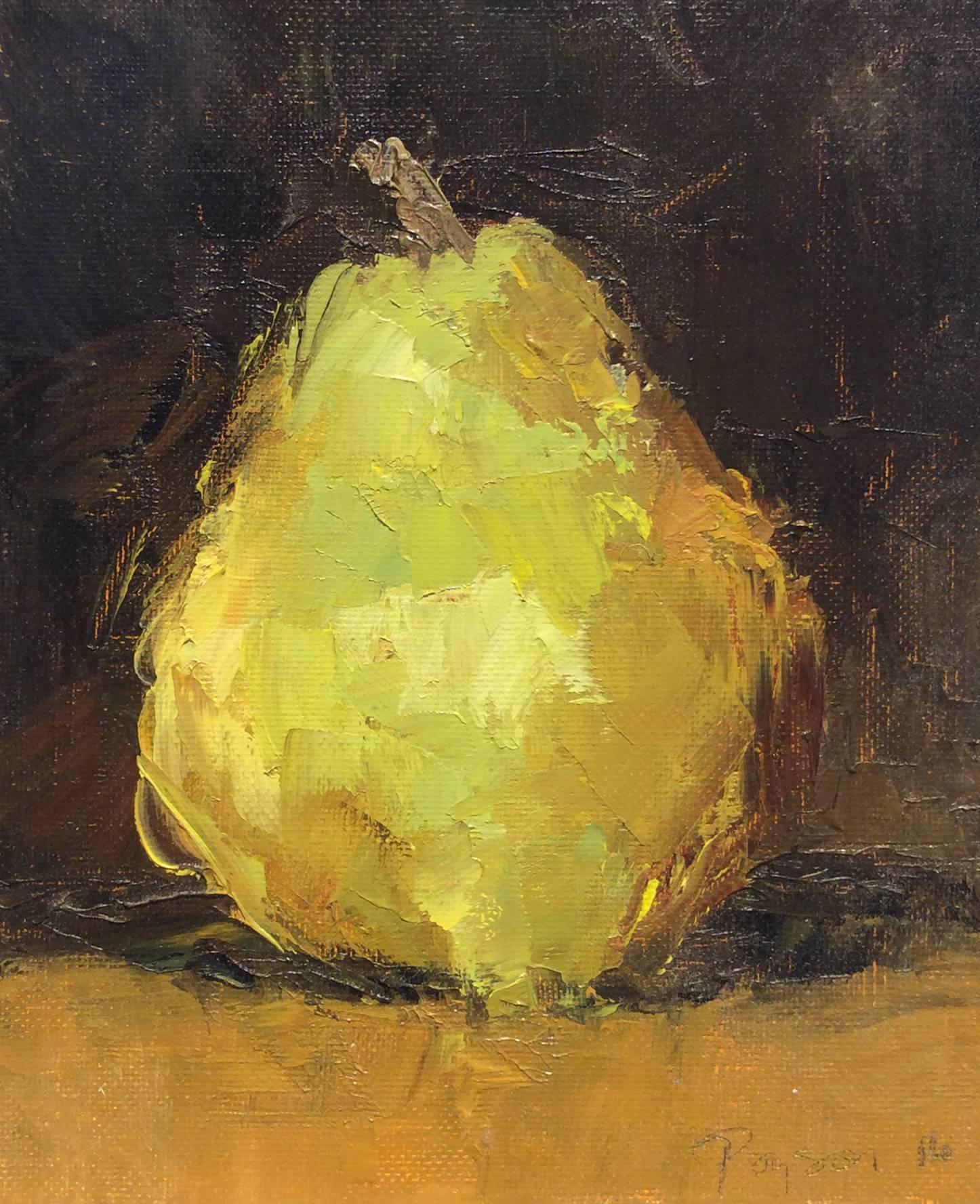 pear still life painting