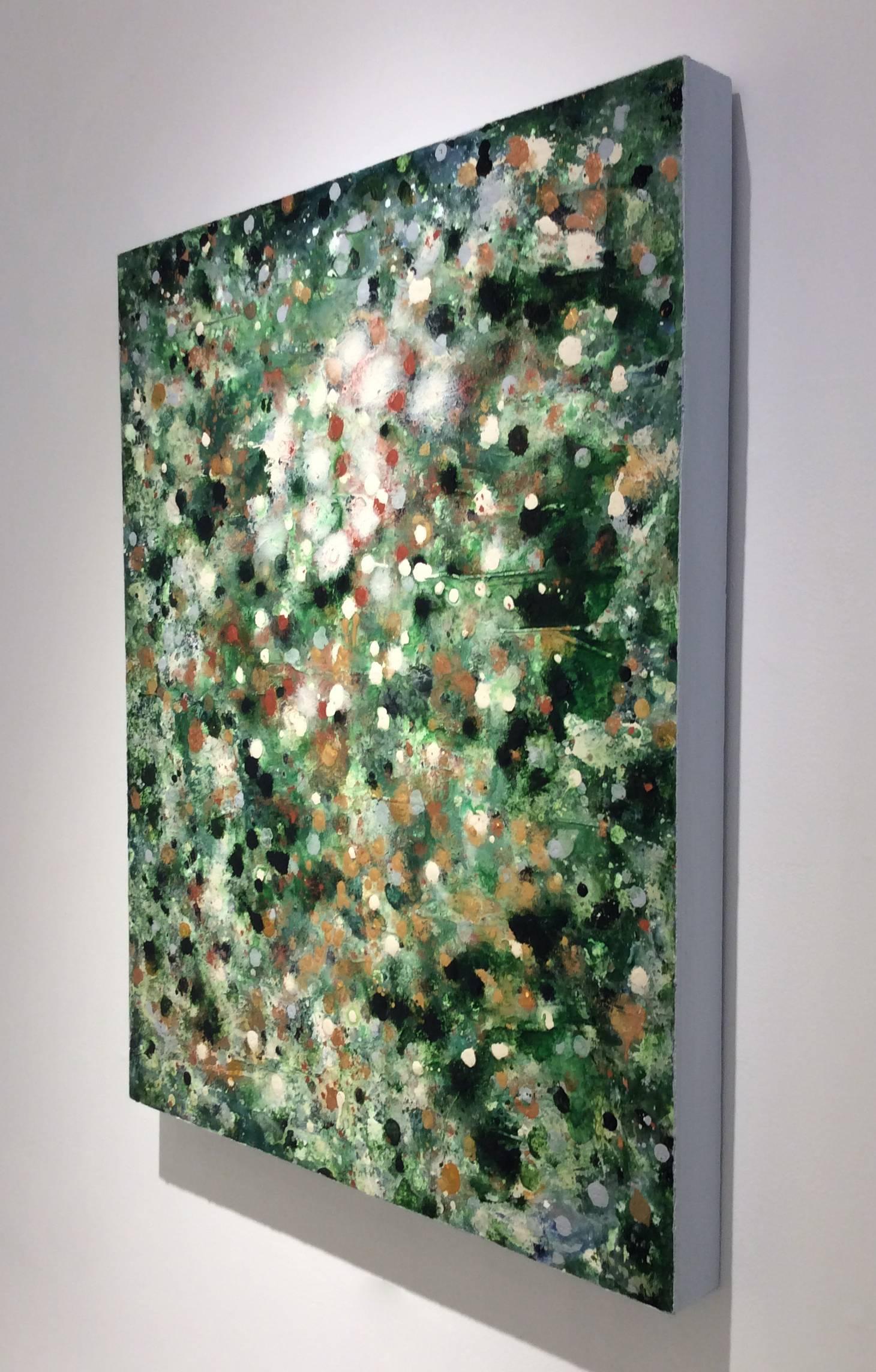 Infinity II (Modern, Abstract Expressionist Painting in Forest Green) For Sale 2