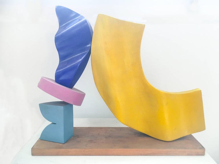 Leon Smith Abstract Sculpture - Harlequin 1 (Colorful Abstract Mid Century Modern Table Sculpture)