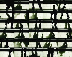 Street Dance 3.12 x 16 (Fotografía urbana abstracta gráfica en cuadrícula blanca y negra)