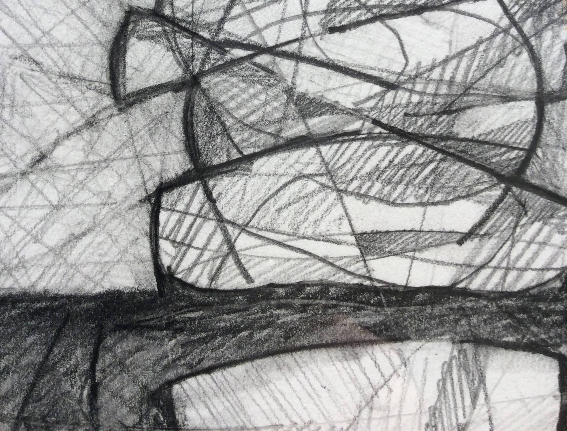 abstract graphite drawings