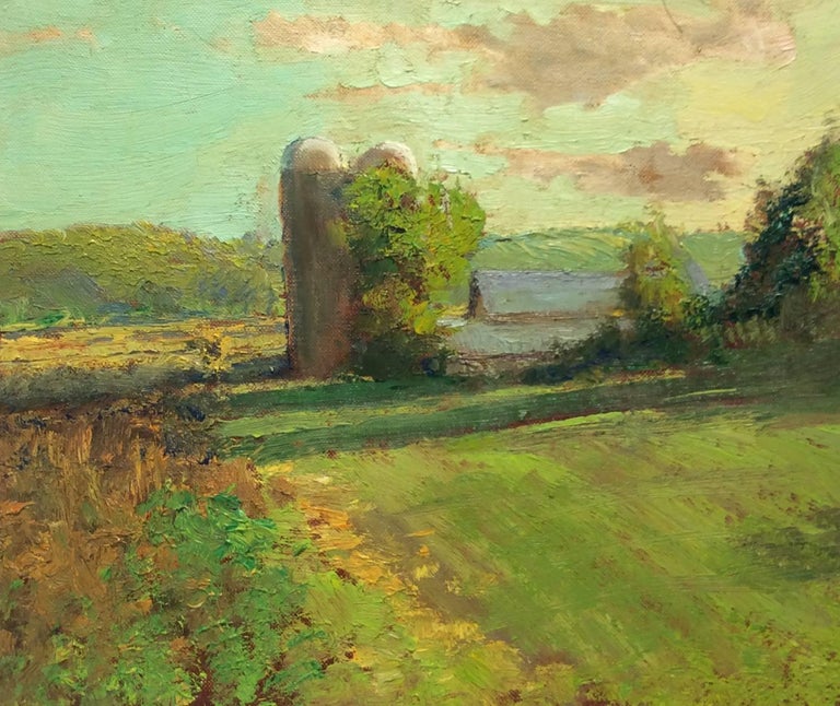 Landscape Oil Painting Of Country Farm, Impressionist Painter Landscape