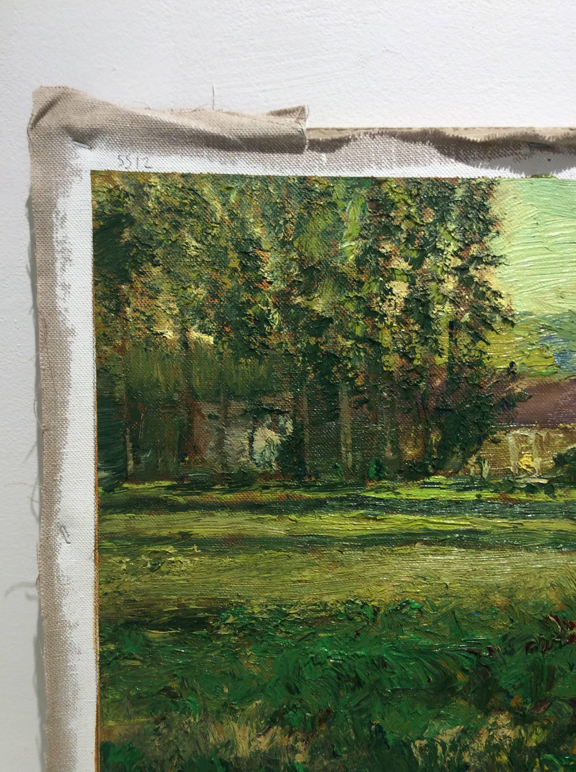 #5512 Erinnerung an Warren:  Impressionistische Landschaft, Ölgemälde eines ländlichen Feldes 1
