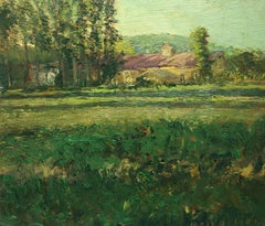 #5512 Erinnerung an Warren: Impressionistische Landschaft, Ölgemälde eines ländlichen Feldes