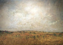 Emerging Spring: Abstract Mixed Media Earth Tone Landscape on Canvas