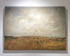 Emerging Spring: Abstract Mixed Media Earth Tone Landscape on Canvas